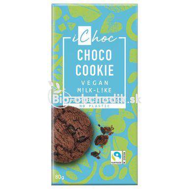 Vegánska Bio Čokoláda s Kakao-Cookies 80g iChoc
