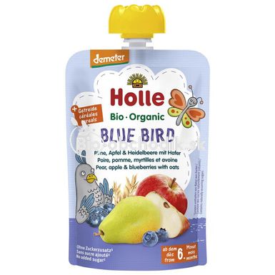 Detská výživa "Modrý Vtáčik" BLUE BIRD Hruška/ Jablko / Čučoriedky / Ovos 100g Holle