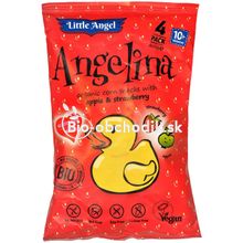 Little Angel Angelina kukuričný snack jablko a jahoda BIO 30g