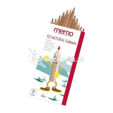 Prírodné ceruzky 12druhov 1ks MEMO