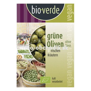 Zelené Olivy bez kôstok 150g bio-verde vegan